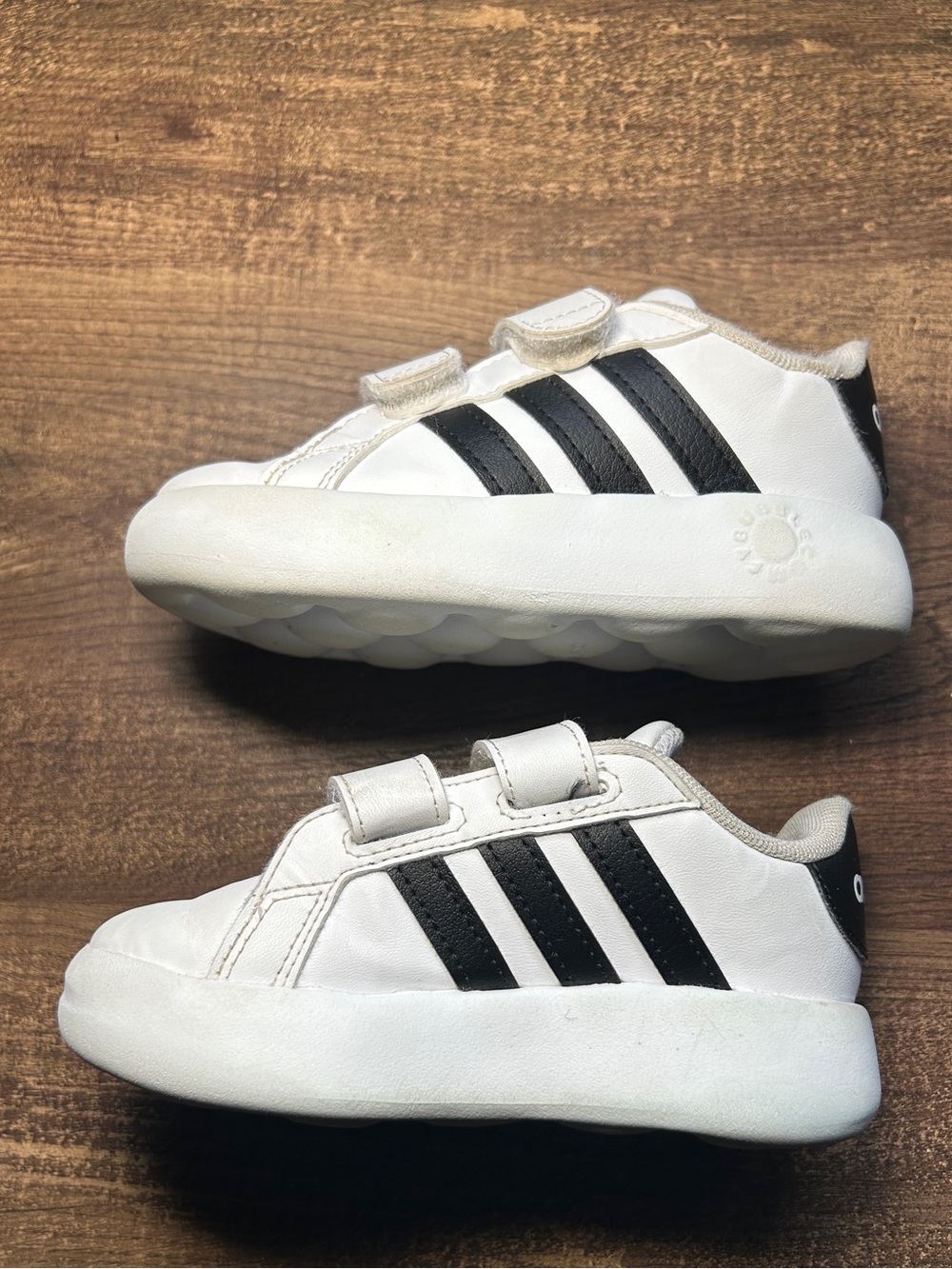 adidas White & Black Velcro Sneakers - Picture 4 of 10